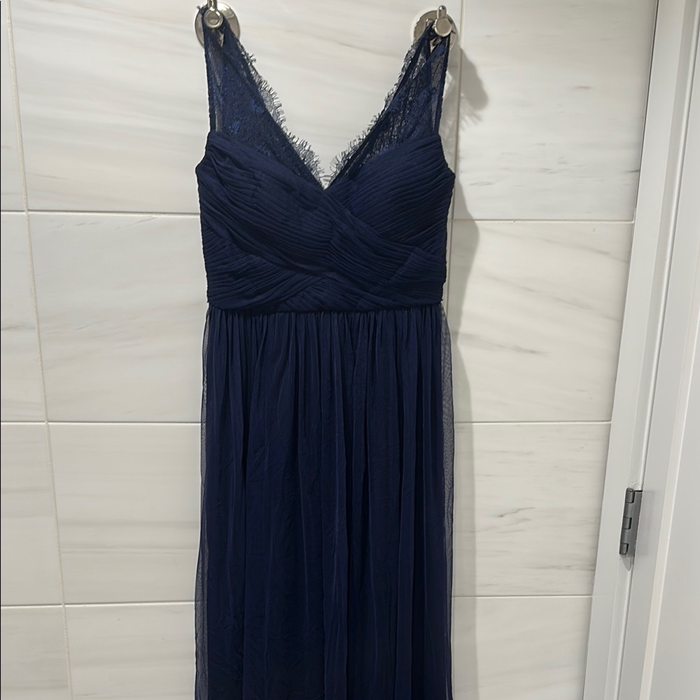 Elegant Navy Blue Lace Dress